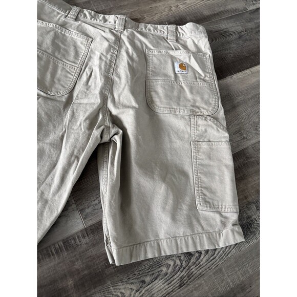 Carhartt Shorts Mens 38 Tan Work Carpenter Utility Duck Canvas BS3652-M - Picture 8 of 11